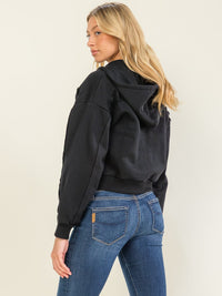 WOMEN'S LONG SLEEVE ZIP UP HOODED SWEATER