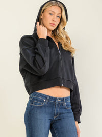 WOMEN'S LONG SLEEVE ZIP UP HOODED SWEATER