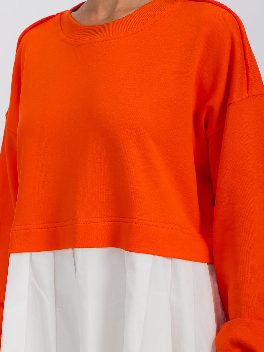 WOMEN'S LONG SLEEVE TUNIC CONTRAST COLORBLOCK MINI DRESS