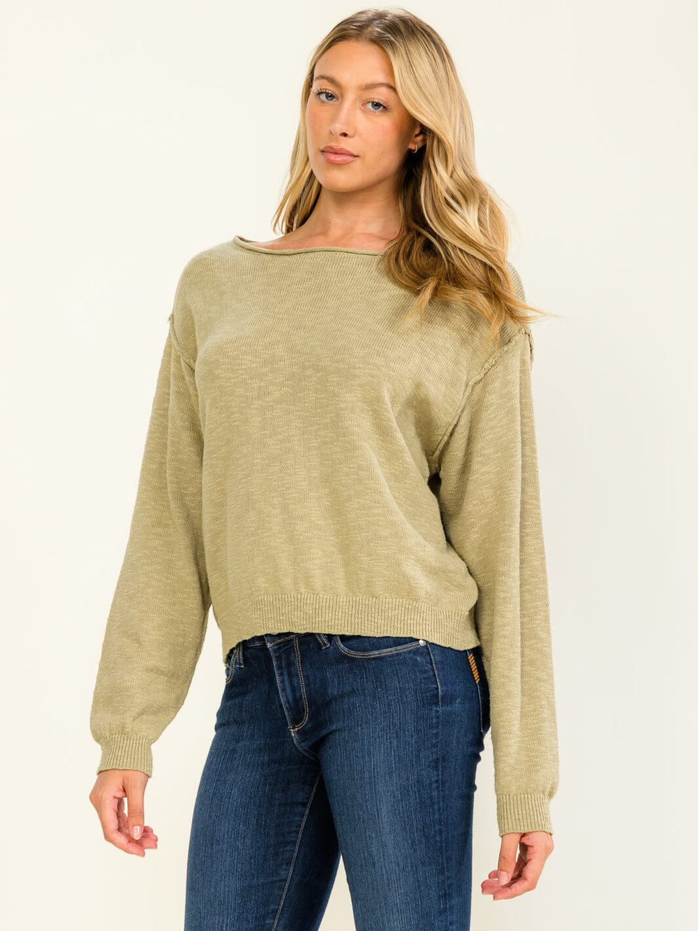 WOMEN'S LONG SLEEVE BASIC KNIT TOP
