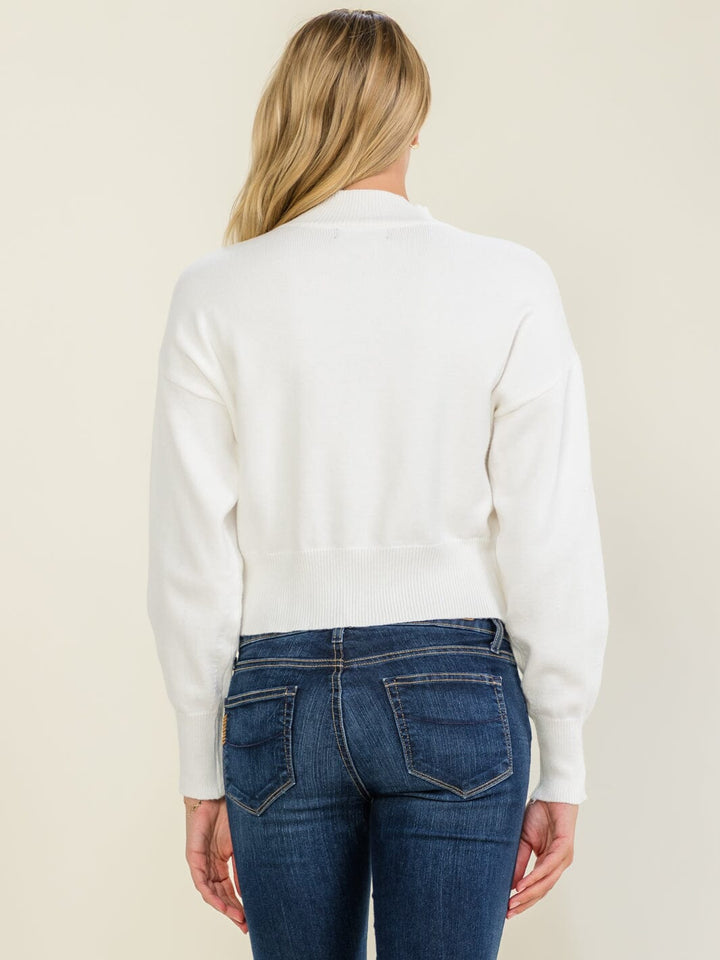 WOMEN'S LONG SLEEVE STUDS DETAILED BONJOUR PULLOVER SWEATER
