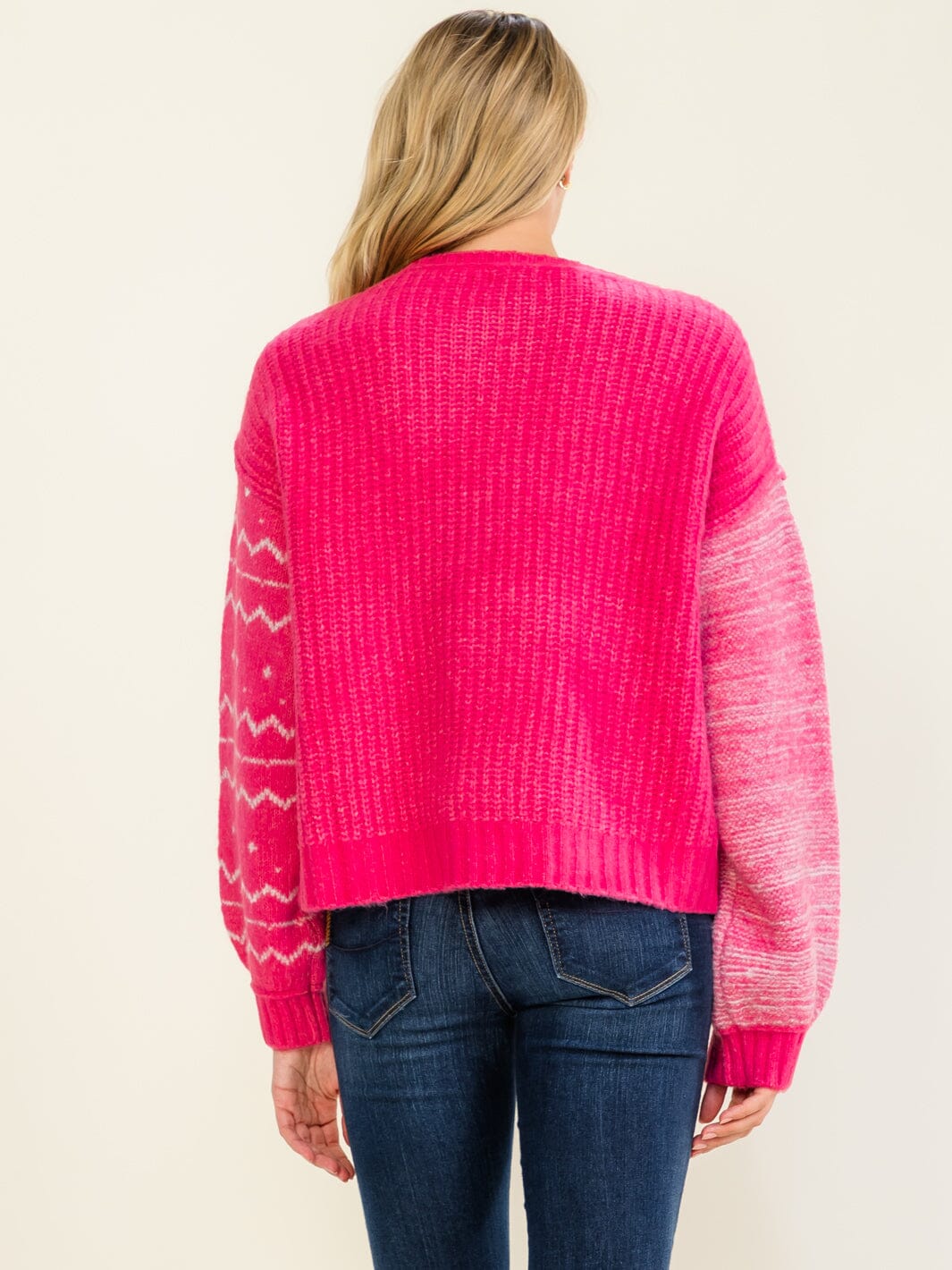 WOMEN'S LONG SLEEVE MOCK COLORBLOCK PULLOVER SWEATER