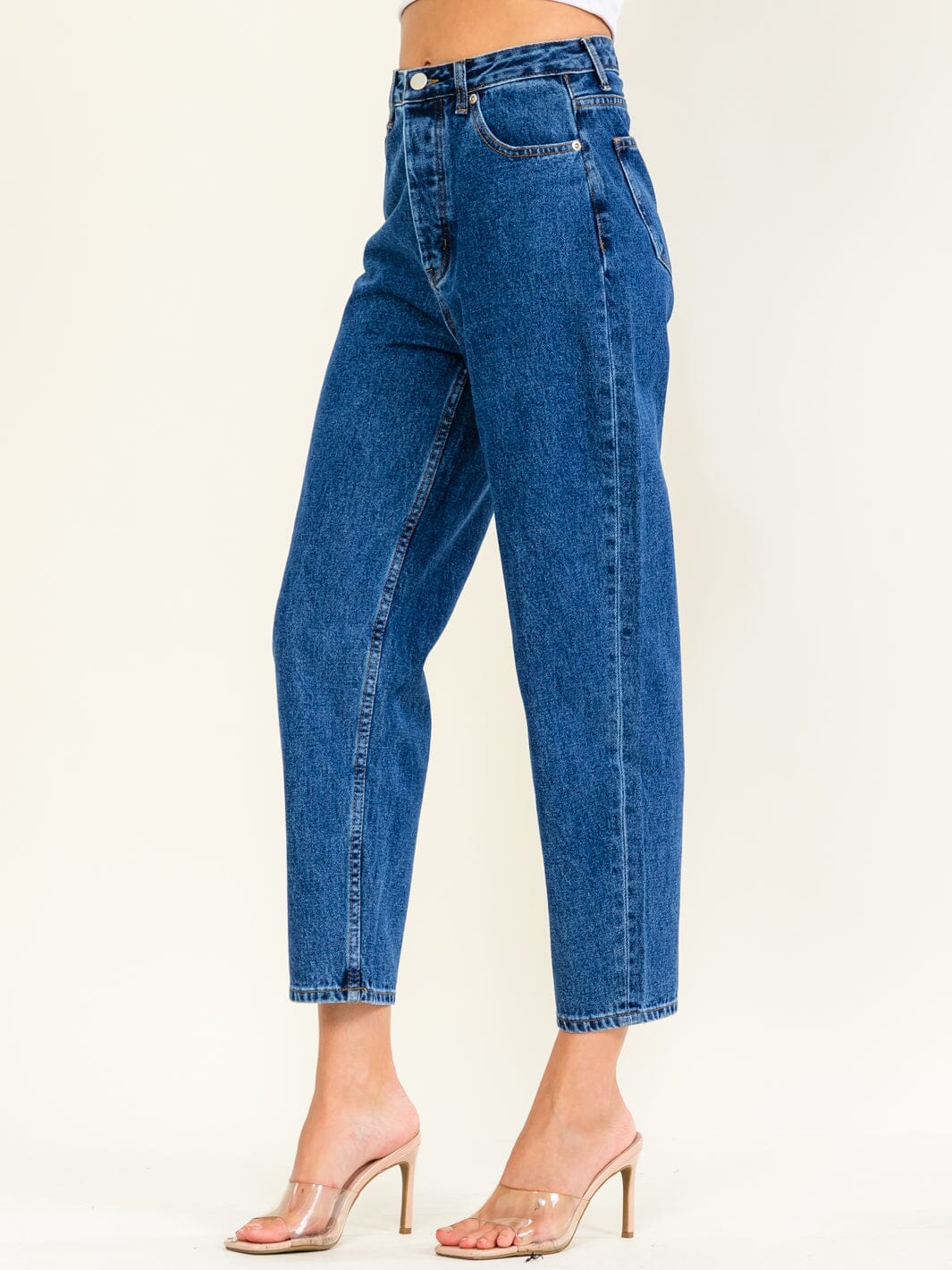 WOMEN'S BUTTON CLOSURE POCKETS SKINNY LEG DENIM PANTS
