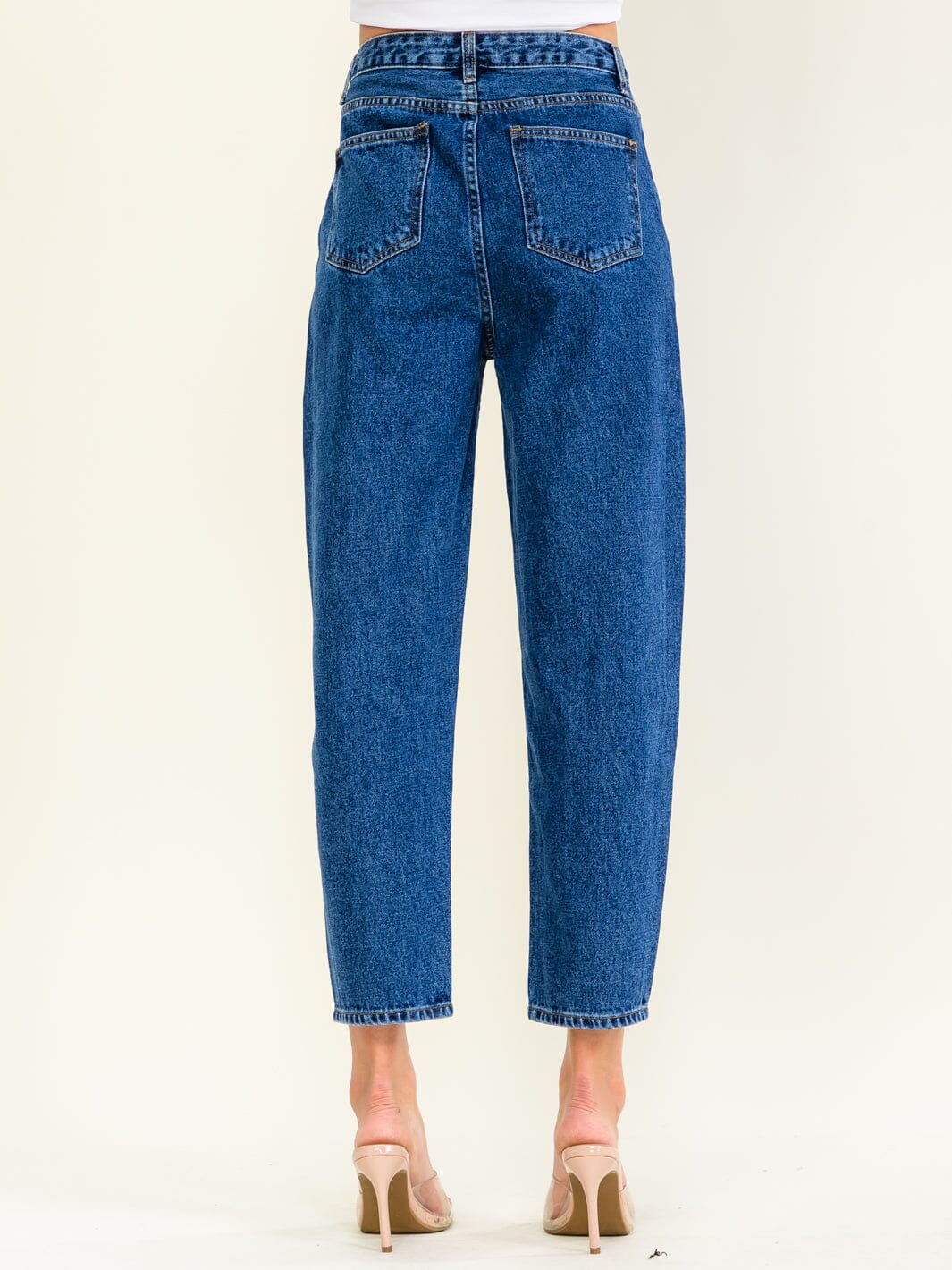WOMEN'S BUTTON CLOSURE POCKETS SKINNY LEG DENIM PANTS
