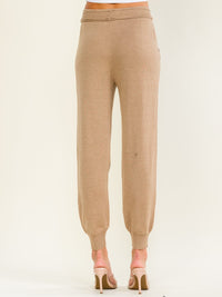WOMEN'S ELASTIC WAIST FRONT POCKETS JOGGER LEG PANTS