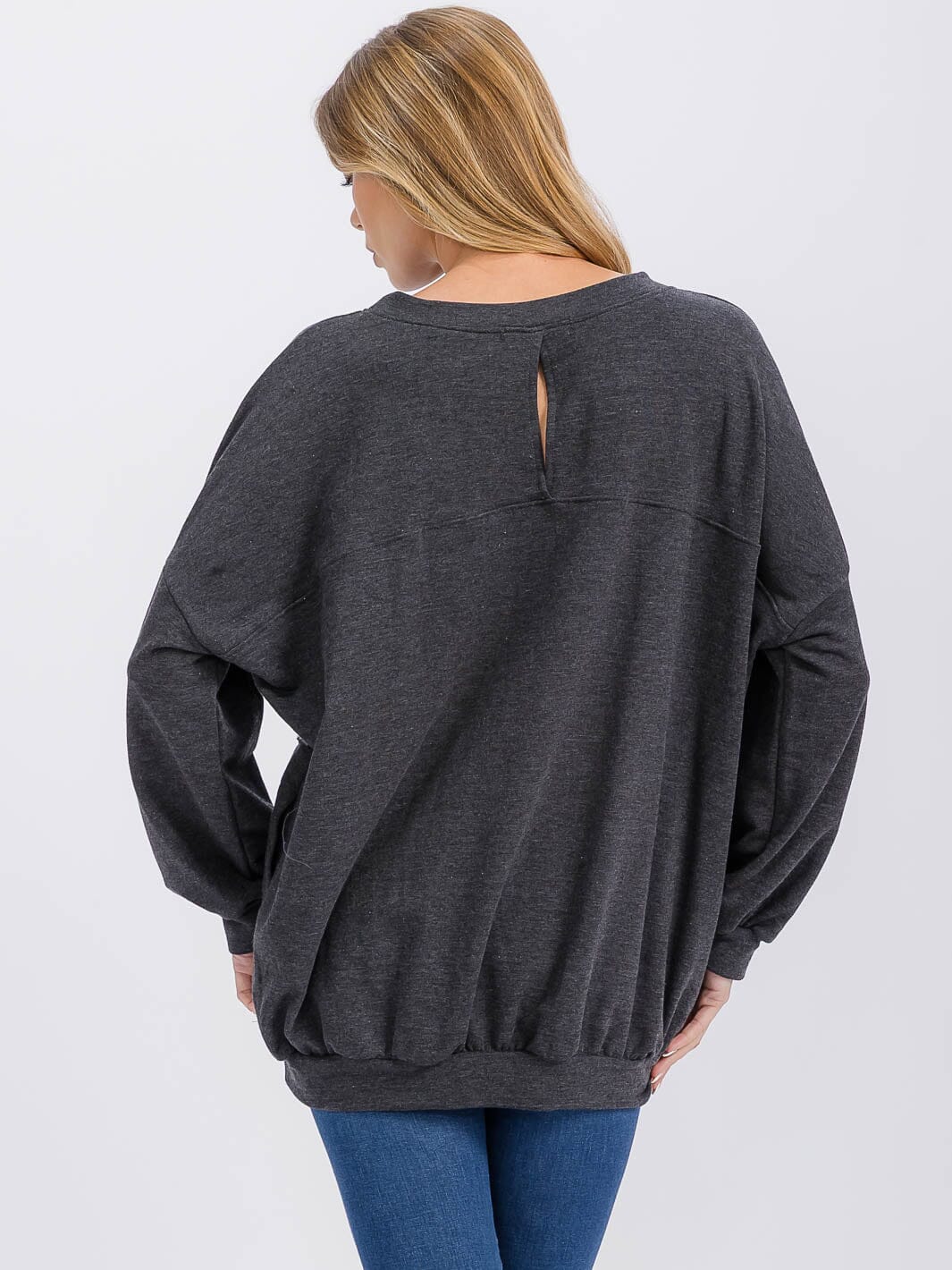 WOMEN'S LONG SLEEVE FRONT POCKETS TOP