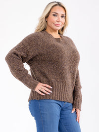PLUS SIZE LONG SLEEVE PULLOVER SWEATER