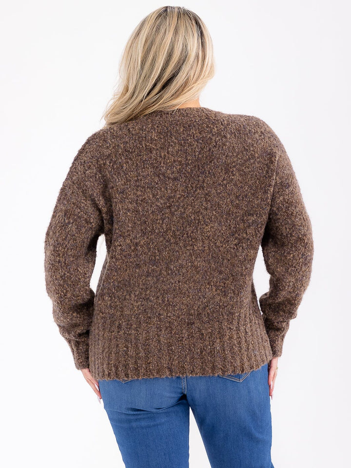 PLUS SIZE LONG SLEEVE PULLOVER SWEATER