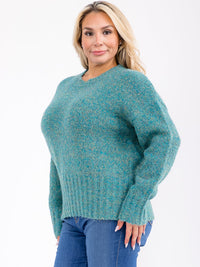PLUS SIZE LONG SLEEVE PULLOVER SWEATER
