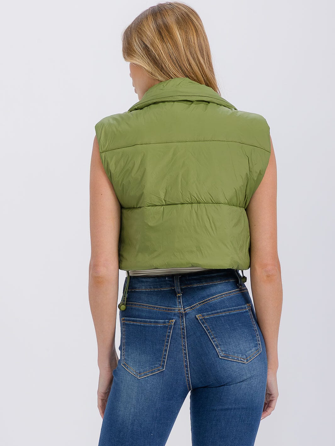 WOMEN'S SLEEVELESS ZIPPER CLOSURE PUFFER VEST