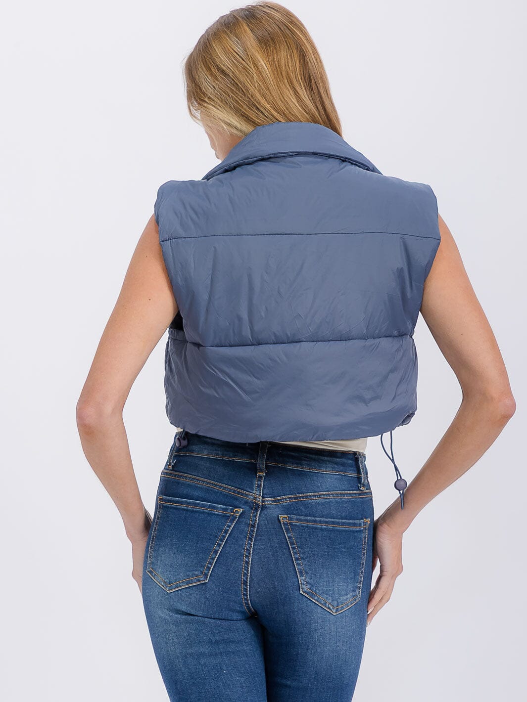 WOMEN'S SLEEVELESS ZIPPER CLOSURE PUFFER VEST