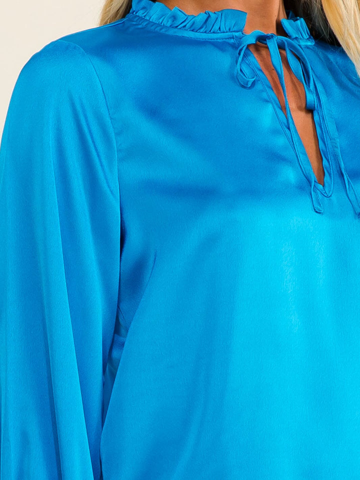 WOMEN'S LONG SLEEVE V-NECK BLOUSE