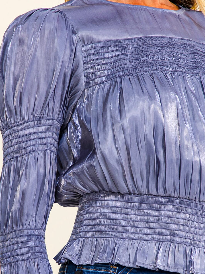 WOMEN'S LONG SLEEVE SMOCK BLOUSE