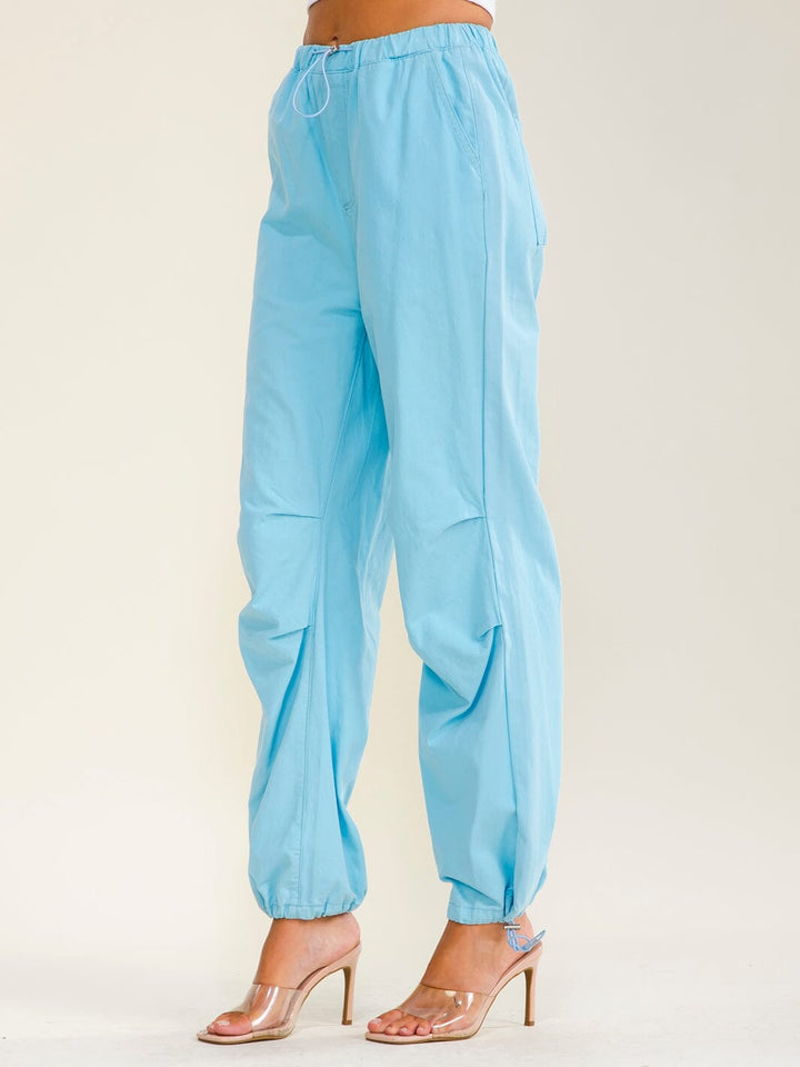 ********WOMEN'S ELASTIC WAIST FRONT POCKETS ADJUSTABLE LEGS PANTS