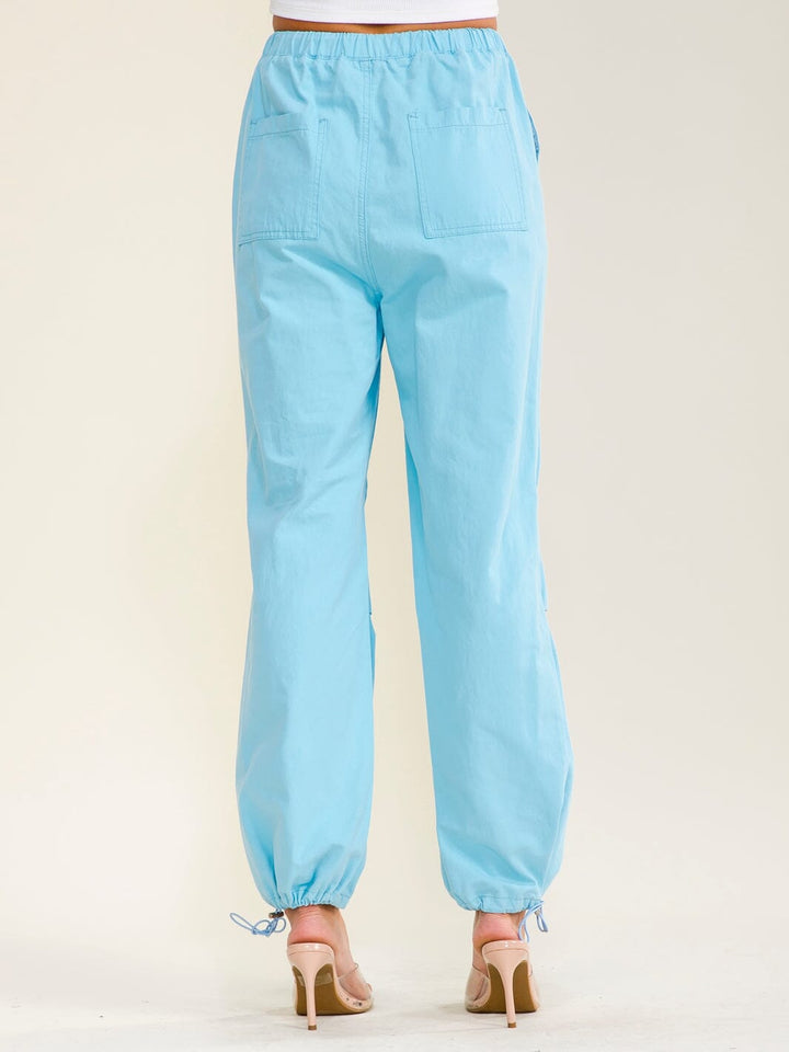 ********WOMEN'S ELASTIC WAIST FRONT POCKETS ADJUSTABLE LEGS PANTS