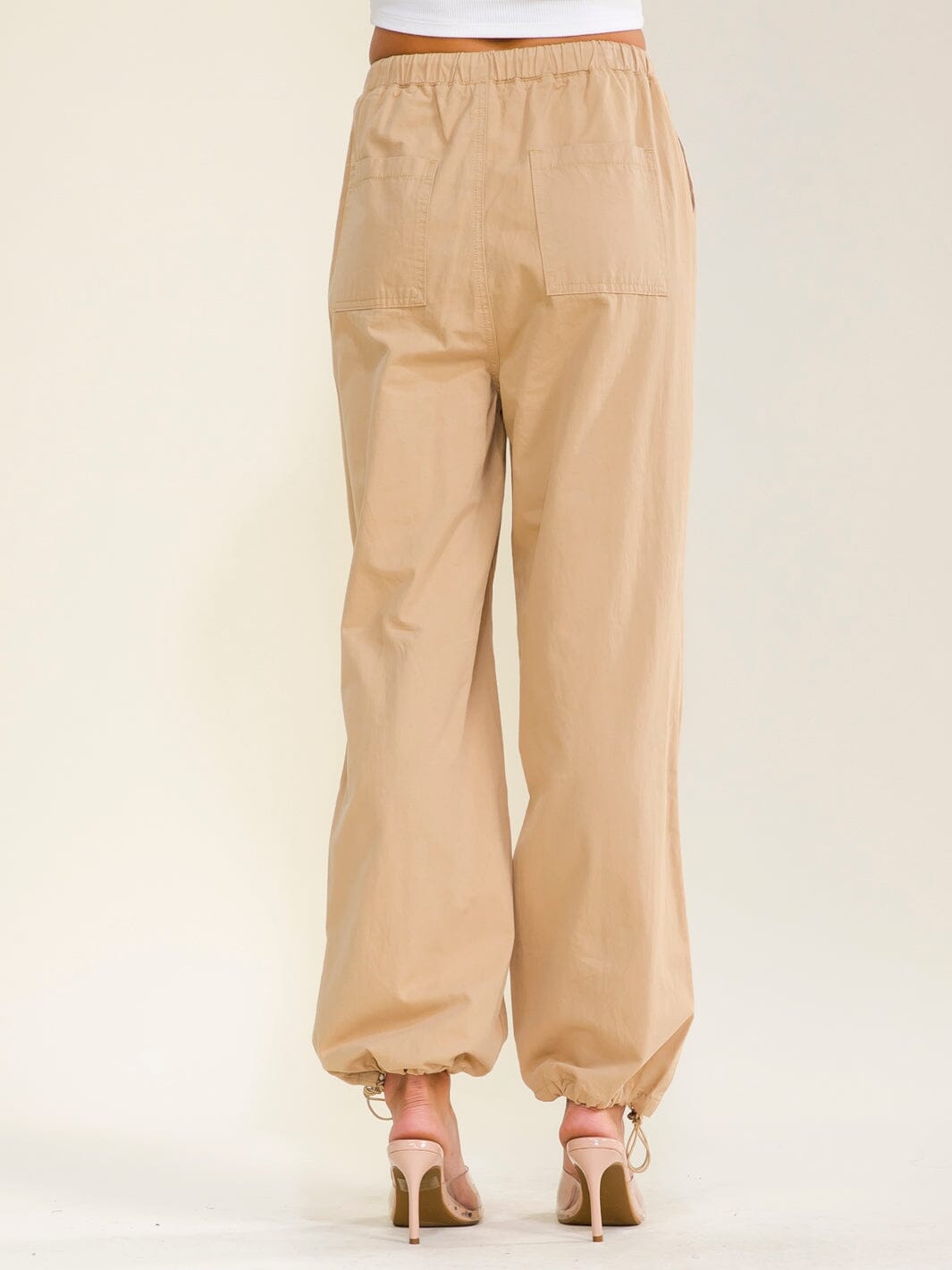 ********WOMEN'S ELASTIC WAIST FRONT POCKETS ADJUSTABLE LEGS PANTS