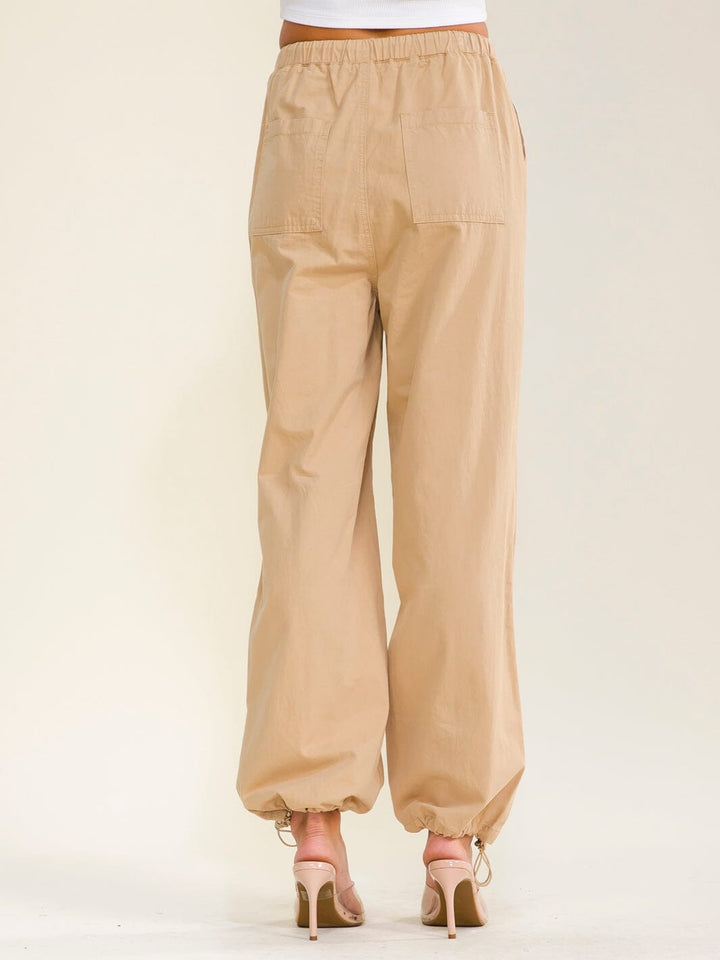 ********WOMEN'S ELASTIC WAIST FRONT POCKETS ADJUSTABLE LEGS PANTS