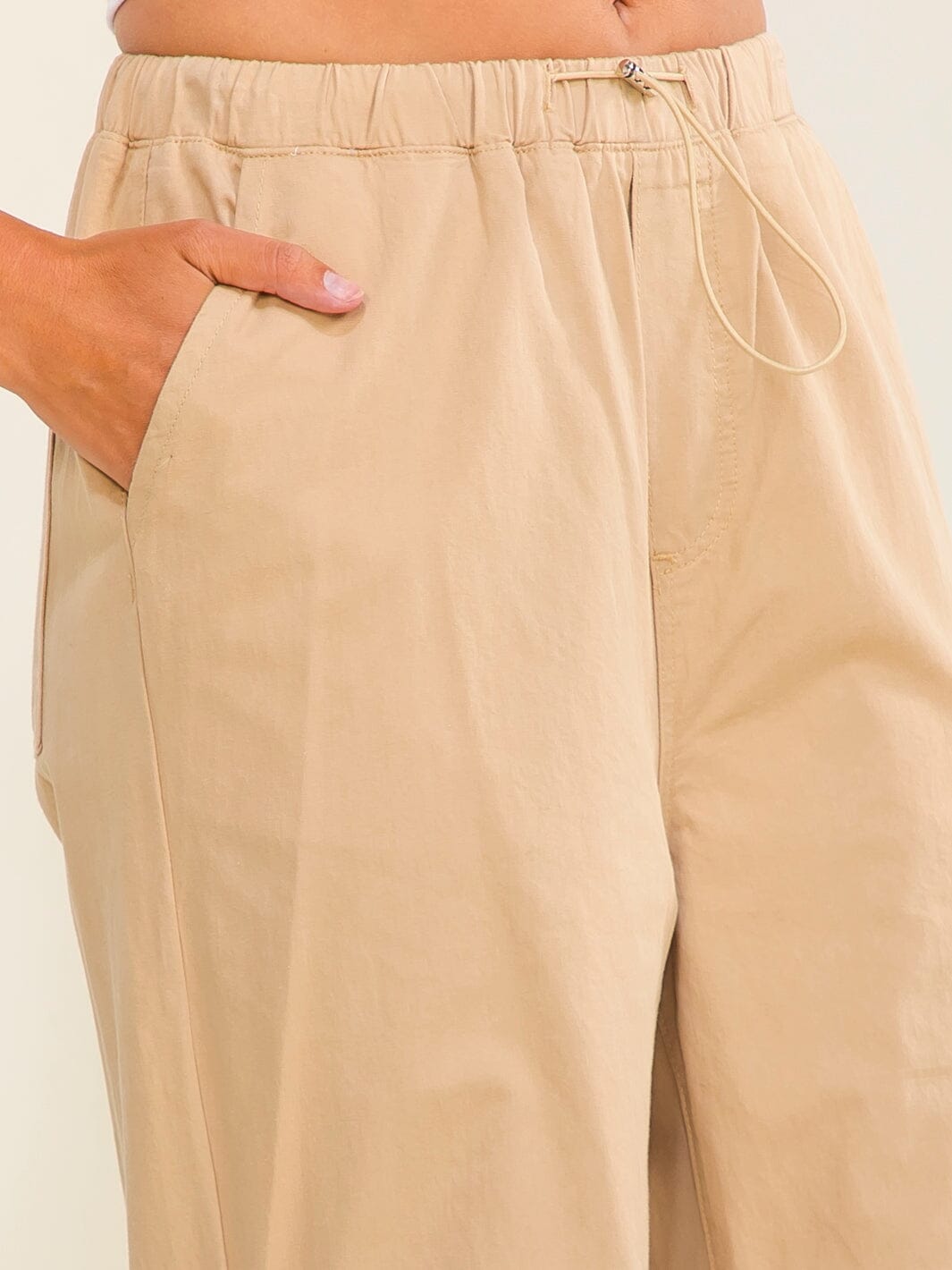 ********WOMEN'S ELASTIC WAIST FRONT POCKETS ADJUSTABLE LEGS PANTS