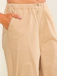 ********WOMEN'S ELASTIC WAIST FRONT POCKETS ADJUSTABLE LEGS PANTS