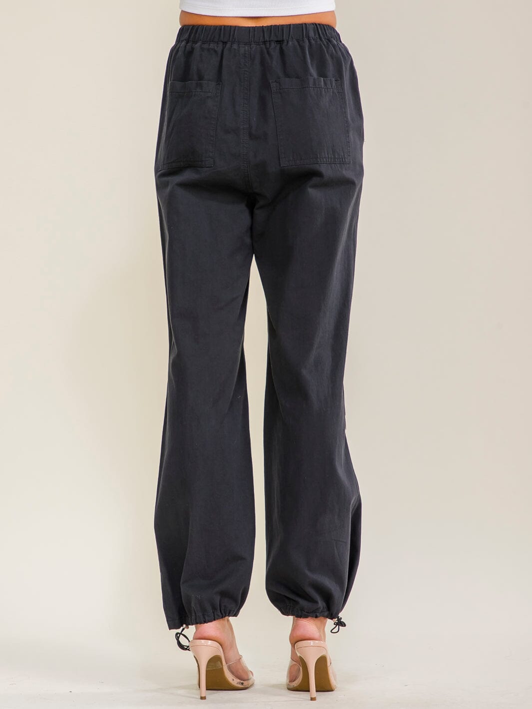 ********WOMEN'S ELASTIC WAIST FRONT POCKETS ADJUSTABLE LEGS PANTS