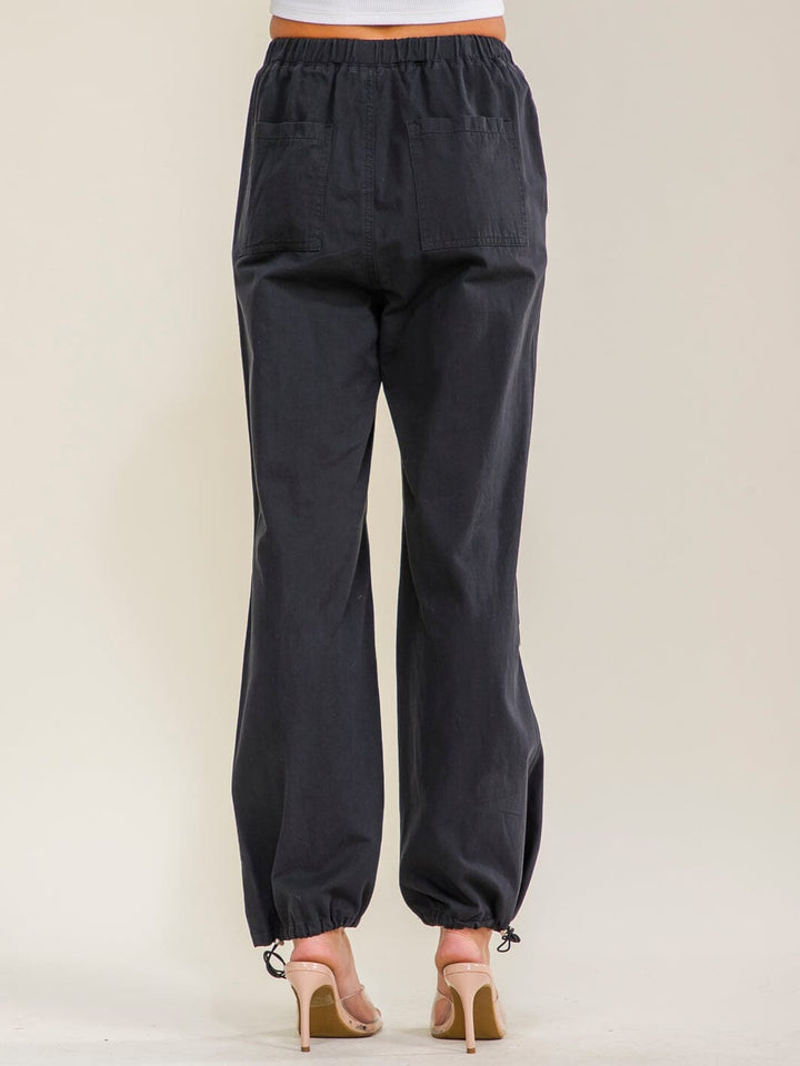 ********WOMEN'S ELASTIC WAIST FRONT POCKETS ADJUSTABLE LEGS PANTS