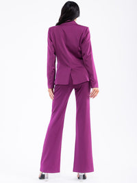 WOMEN'S LONG SLEEVE FRONT POCKETS BUTTON CLOSURE BLAZER