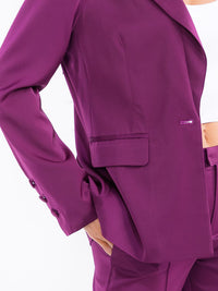 WOMEN'S LONG SLEEVE FRONT POCKETS BUTTON CLOSURE BLAZER