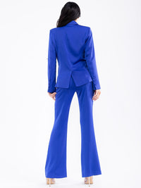 WOMEN'S LONG SLEEVE FRONT POCKETS BUTTON CLOSURE BLAZER