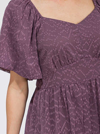 WOMEN'S SHORT SLEEVE V-NECK SWISS RUFFLE TIERED MAXI DRESS