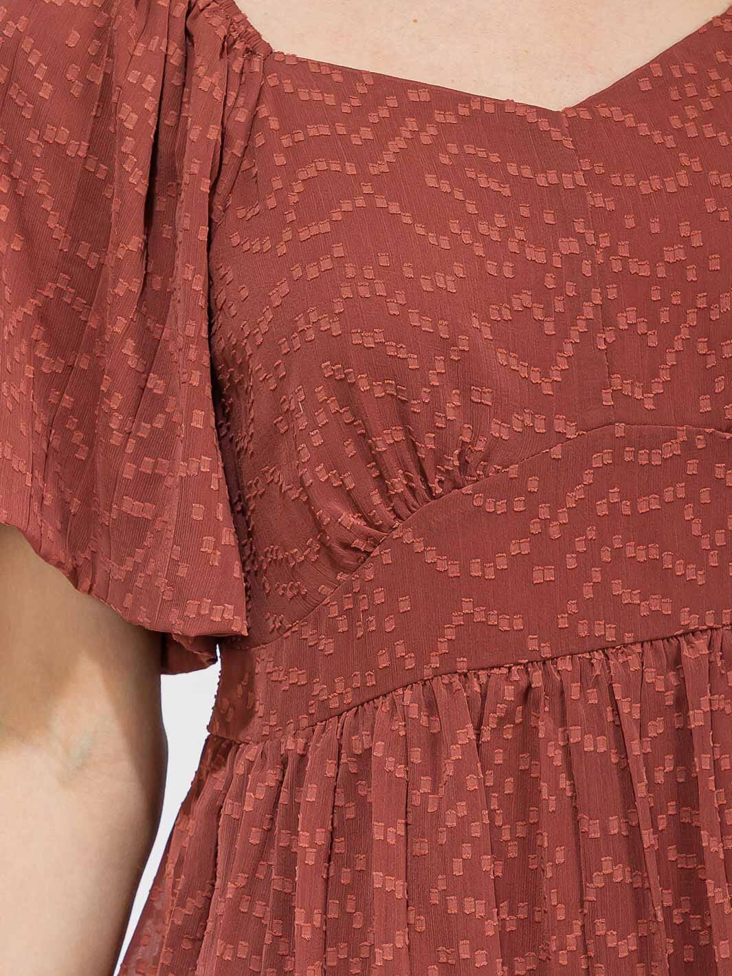 WOMEN'S SHORT SLEEVE V-NECK SWISS RUFFLE TIERED MAXI DRESS