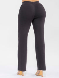 WOMEN'S ELASTIC WAIST HEART STUDS DETAILED RIBBED WIDE LEG PANTS