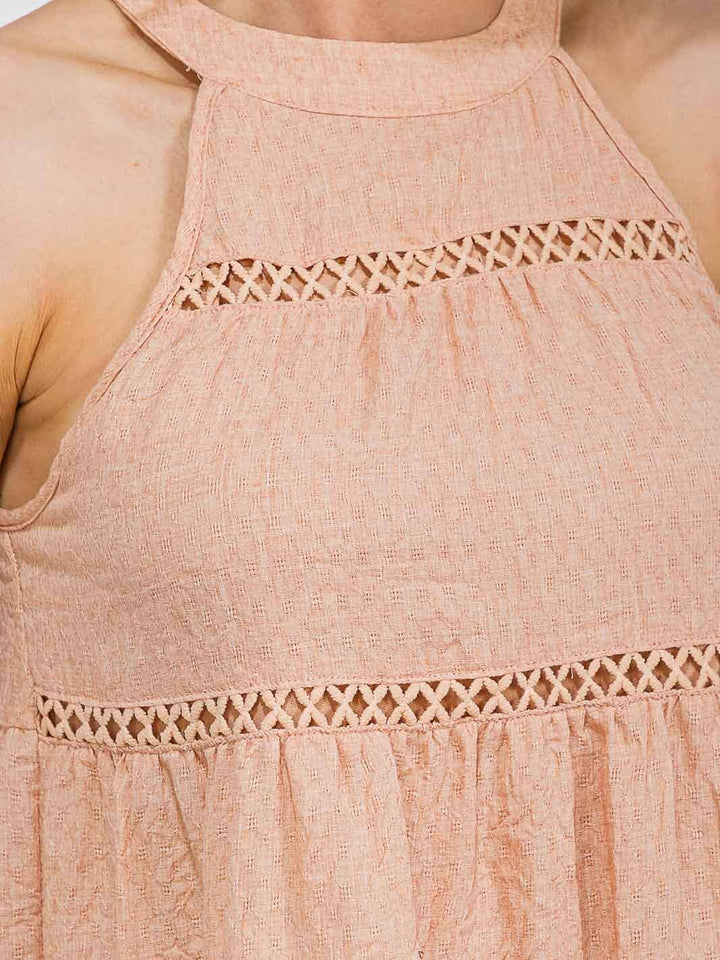 WOMEN'S SLEEVELESS TIERED TUNIC MINI DRESS