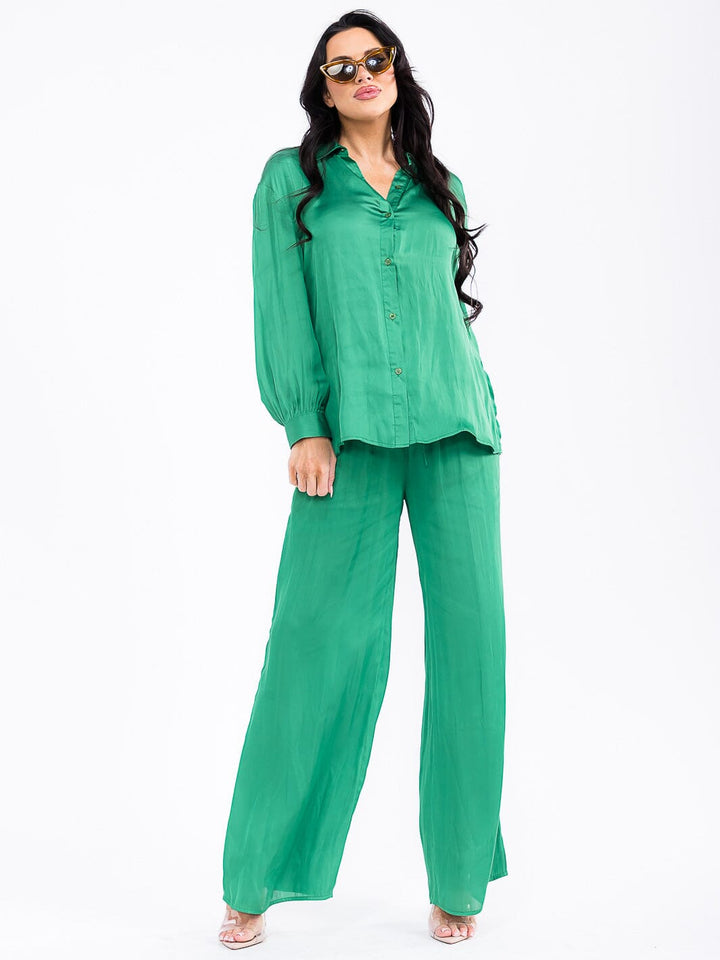 WOMEN'S LONG SLEEVE BUTTON UP BLOUSE