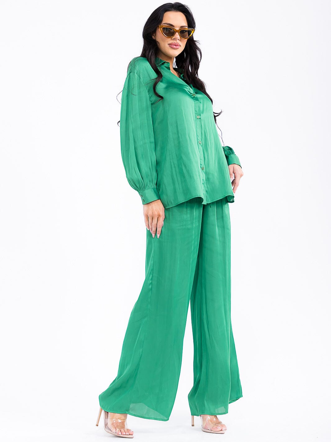 WOMEN'S LONG SLEEVE BUTTON UP BLOUSE