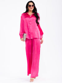 WOMEN'S ELASTIC WAIST FRONT POCKETS WIDE LEG PANTS