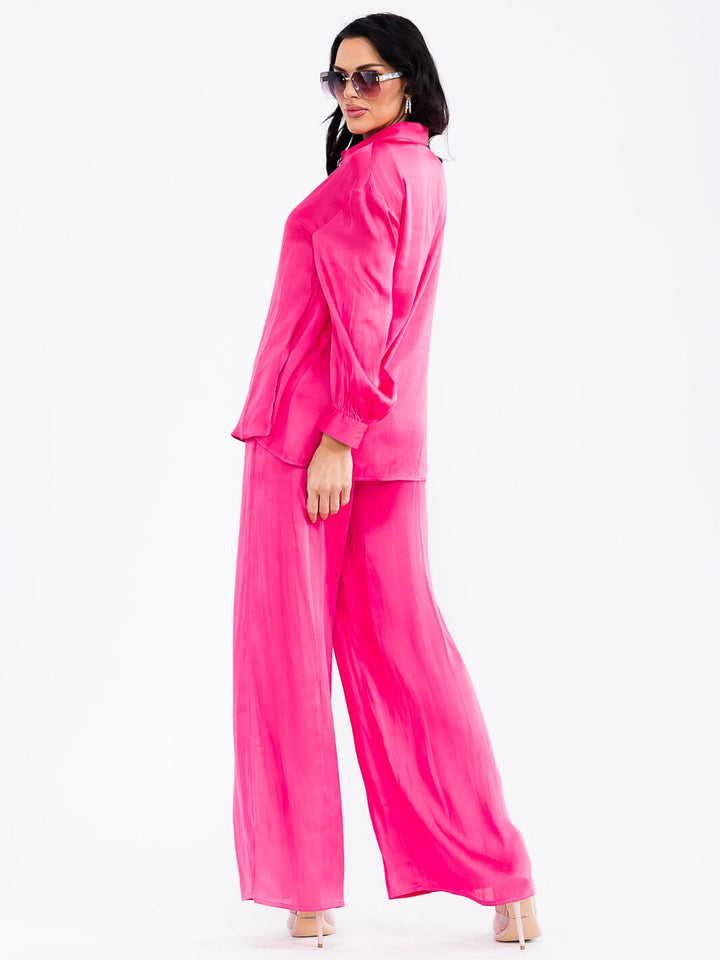 WOMEN'S ELASTIC WAIST FRONT POCKETS WIDE LEG PANTS