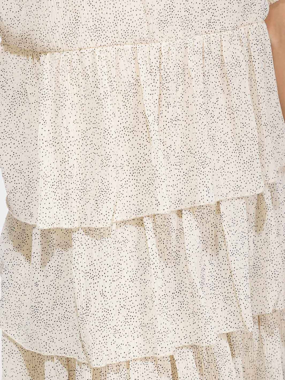 WOMEN'S SHORT SLEEVE ELASTIC WAIST RUFFLE TIERED MIDI DRESS