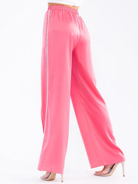 WOMEN'S ELASTIC WAIST FRONT POCKETS WIDE LEG STUDS DETAILED PANTS