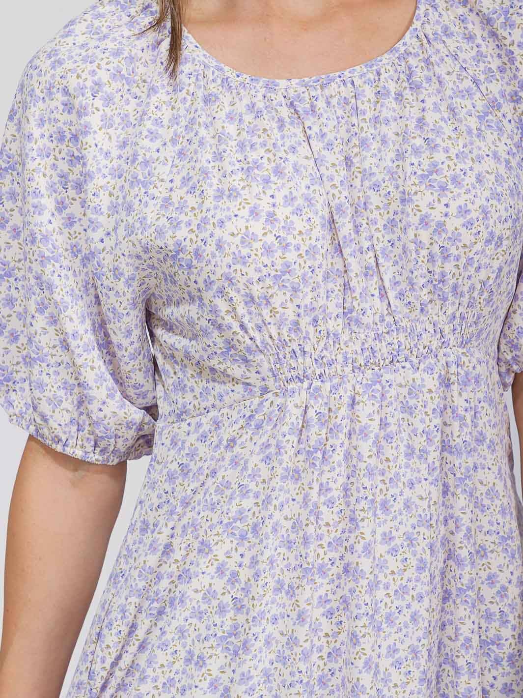 WOMEN'S SHORT SLEEVE FRONT POCKETS FLORAL MAXI DRESS