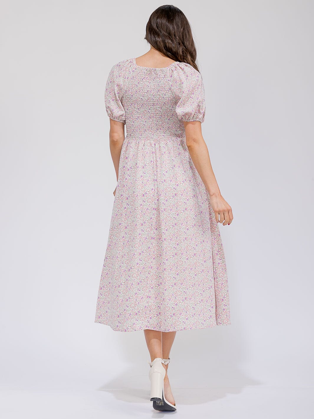WOMEN'S SHORT SLEEVE FRONT POCKETS FLORAL MAXI DRESS
