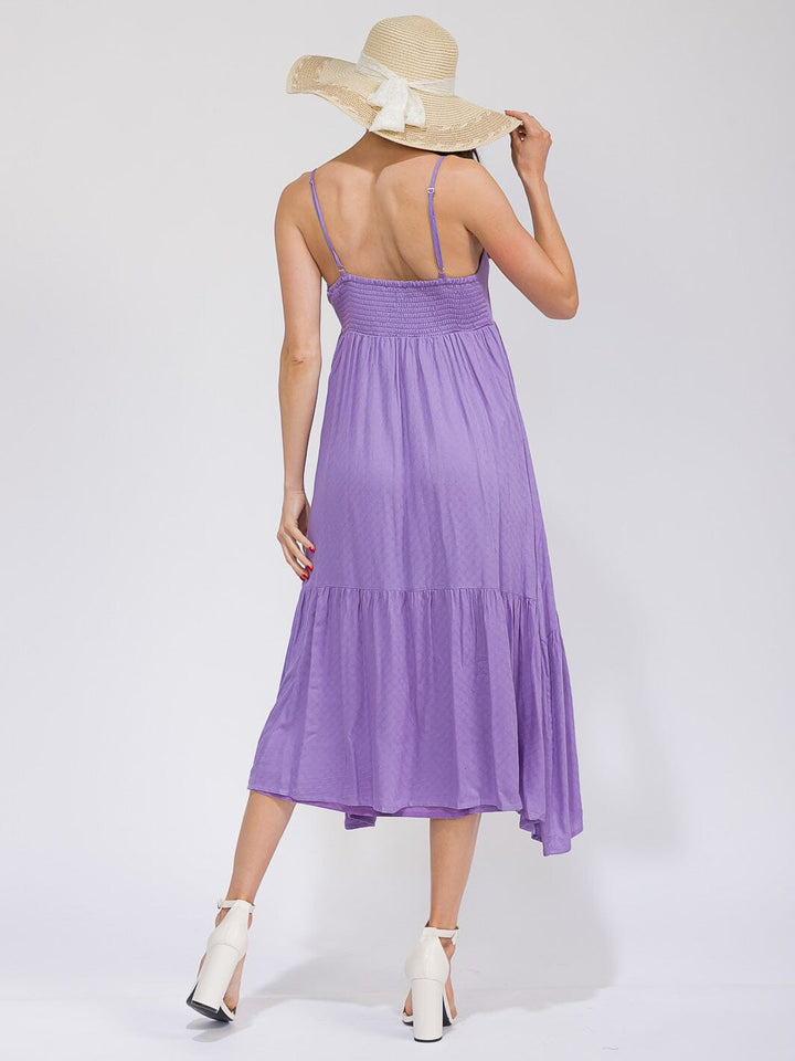 WOMEN'S SLEEVELESS TIERED LOOSE FIT MIDI DRESS