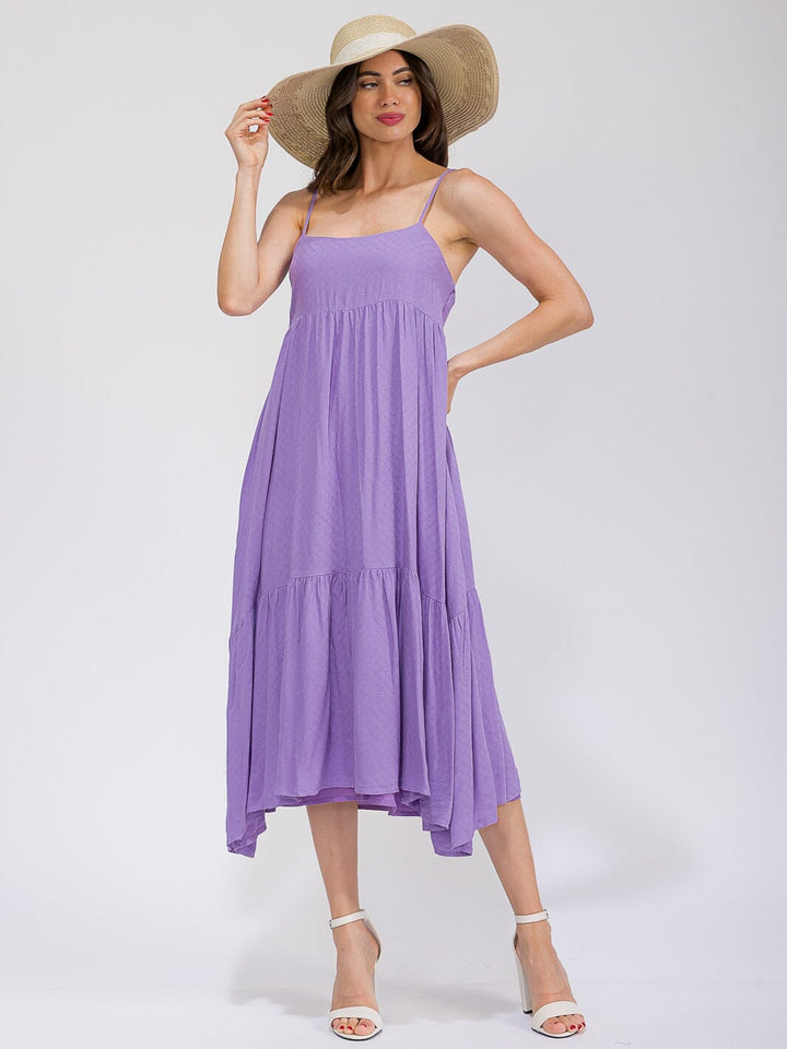 WOMEN'S SLEEVELESS TIERED LOOSE FIT MIDI DRESS