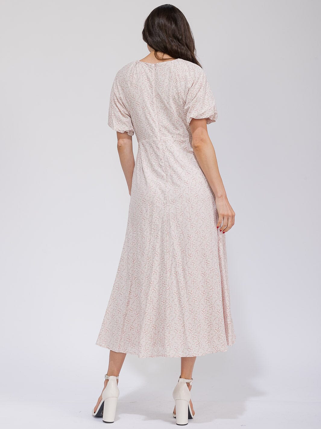 WOMEN'S SHORT SLEEVE BUTTON UP POCKETS FLORAL MAXI DRESS