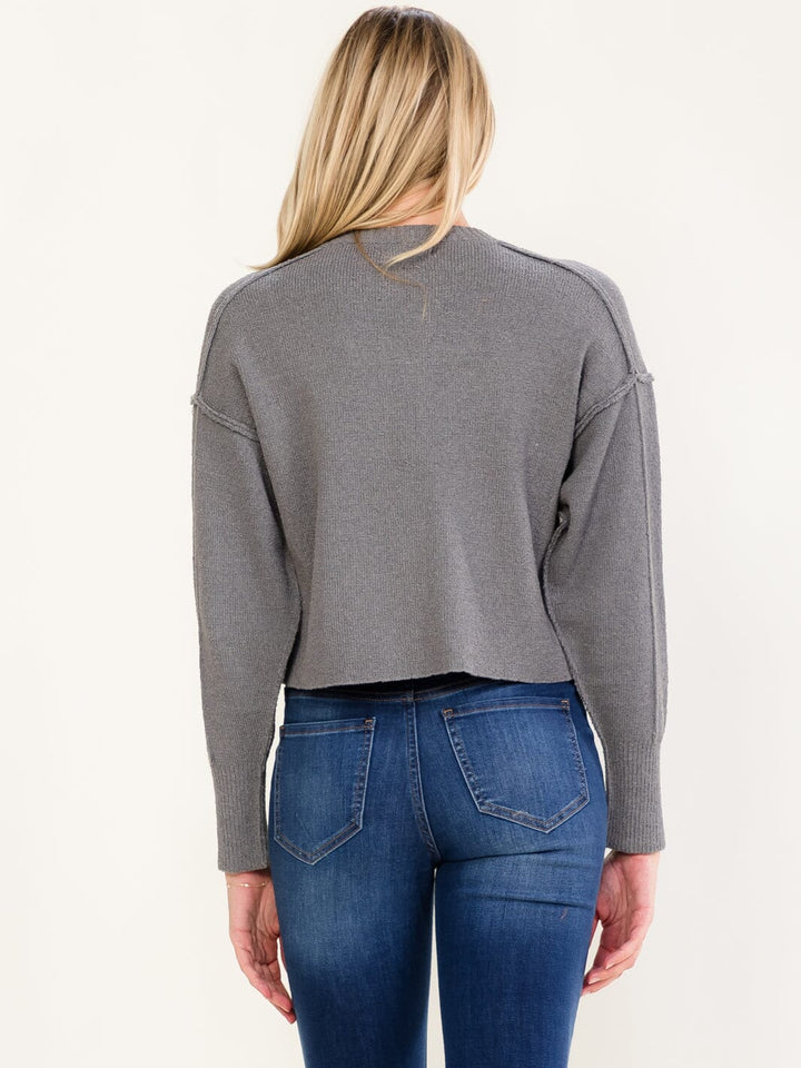 WOMEN'S LONG SLEEVE V-NECK PULLOVER SWEATER