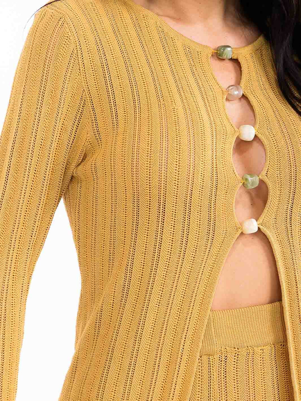 WOMEN'S LONG SLEEVE TOP & WIDE LEG PANTS KNITTED 2PC. SET