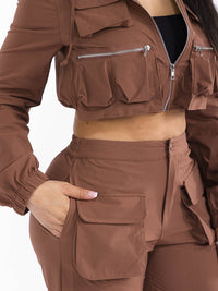 WOMEN'S LONG SLEEVE JACKET & BUTTON CLOSURE PANTS 2PC. SET