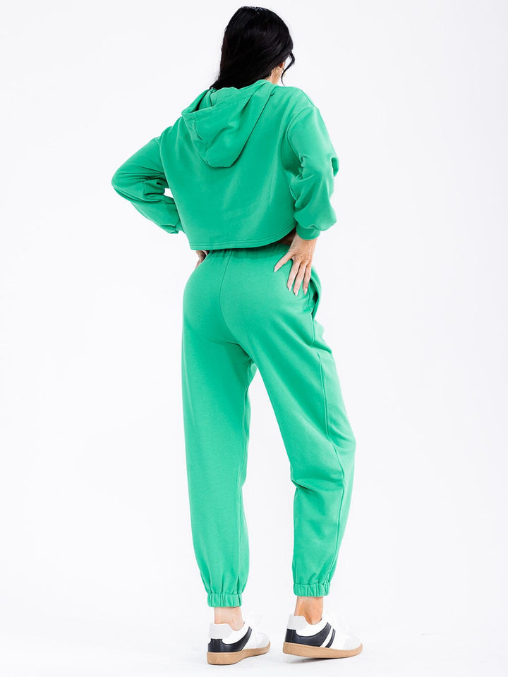 WOMEN'S HOODED PULLOVER SWEATER & ELASTIC WAIST PANTS GRAPHIC 2PC. SET