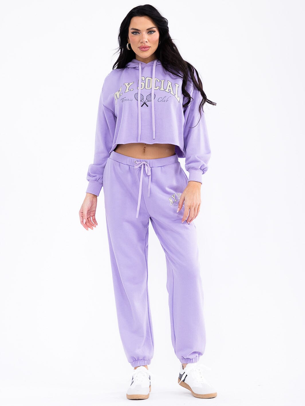 WOMEN'S HOODED PULLOVER SWEATER & ELASTIC WAIST PANTS GRAPHIC 2PC. SET