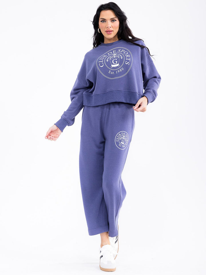 WOMEN'S PULLOVER SWEATER & ELASTIC WAIST PANTS GRAPHIC 2PC. SET