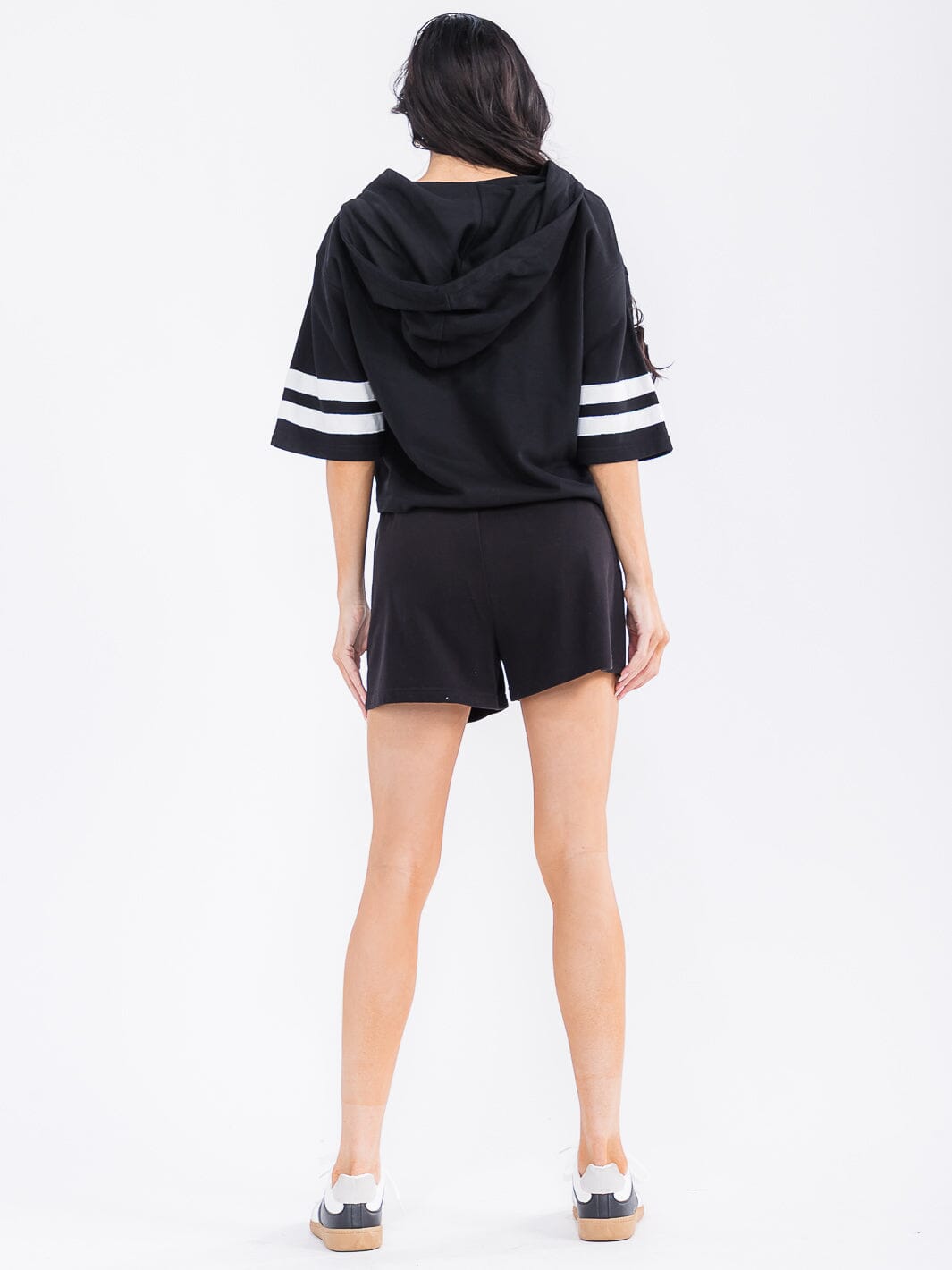 WOMEN'S HOODED TOP & ELASTIC WAIST SHORTS LOVE 2PC. SET